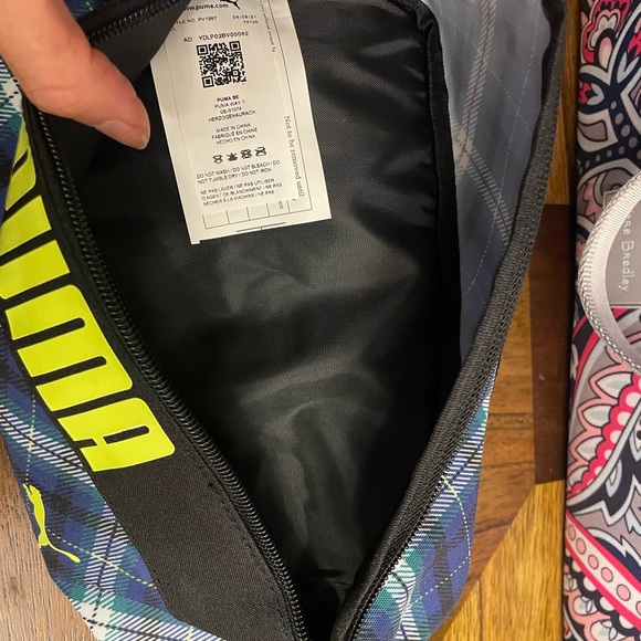 NWT PUMA FANNY PACK RHYTHM HIP SACK BLUE AND GREEN PLAID. - Picture 7 of 14